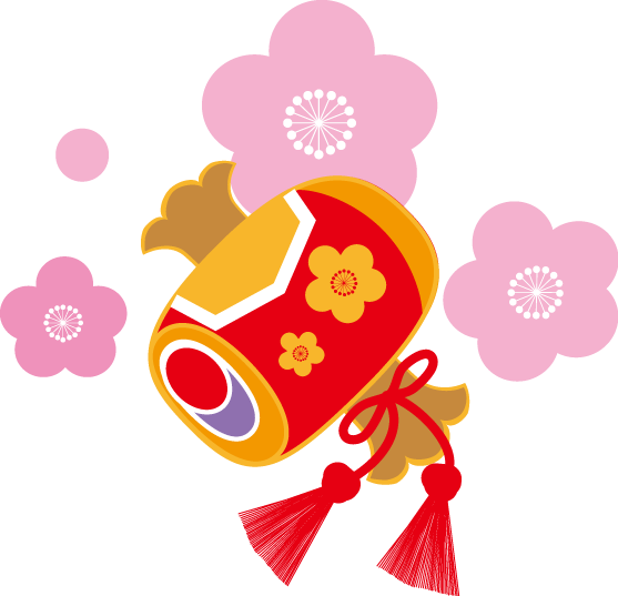 年賀状イラスト お正月 小槌と扇の無料イラスト