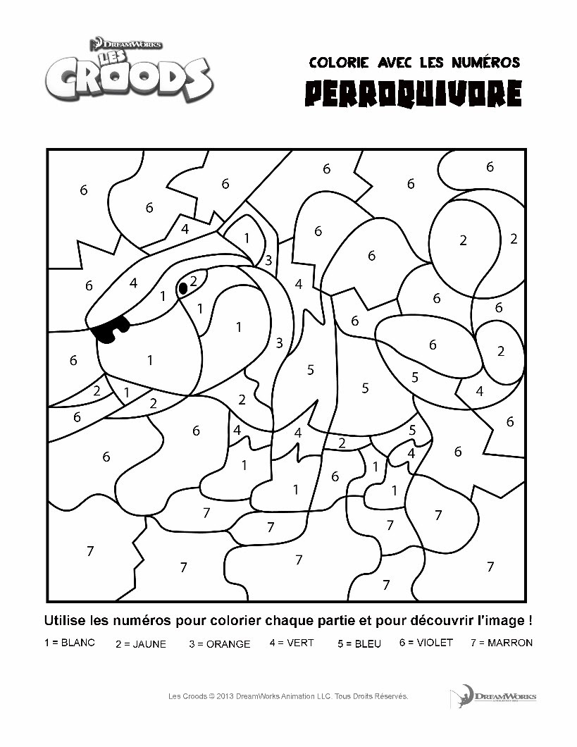 Coloriage magique LES CROODS
