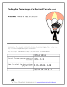finding the percentage of a decimal value worksheets