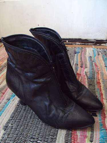Zip Up Black Booties