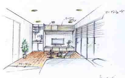 手描きパースの描き方（手書きパースの描き方）:建築パース