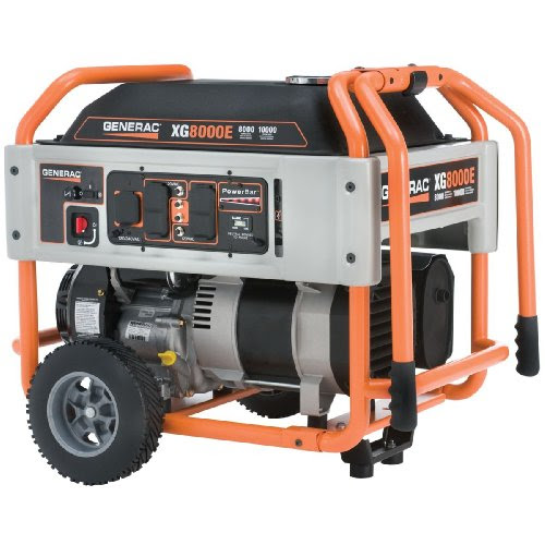 Generac 5847 XG8000E 8,000 Watt 410cc OHVI Gas Powered Portable Generator with Wheel Kit & Electric Start