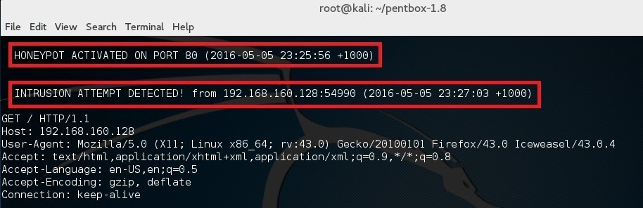 Set up a honeypot in Kali Linux - blackMORE Ops - 8