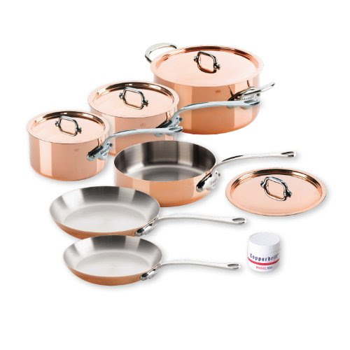 Mauviel M'heritage 150s 6100.04 10-Piece Set with Cast Stainless Steel Handle