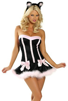 Sex Kitten - Women's Sexy Kitten Costume Lingerie Outfit