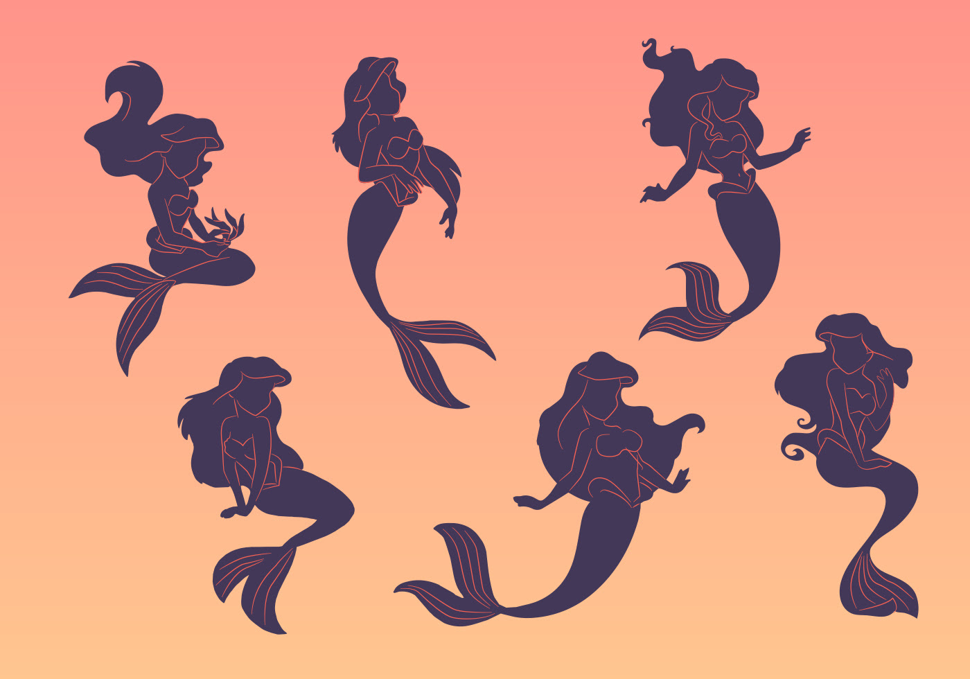 Free Free 214 Silhouette Cameo Mermaid Svg Free SVG PNG EPS DXF File