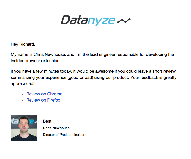datanyze-insider-product-review-email