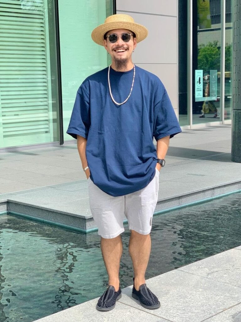 Tシャツ ネイビー のメンズのコーデ メンズに人気のネイビーのtシャツを紹介