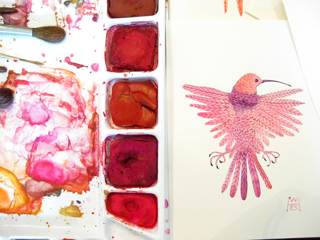 tiny purple throat hummingbird