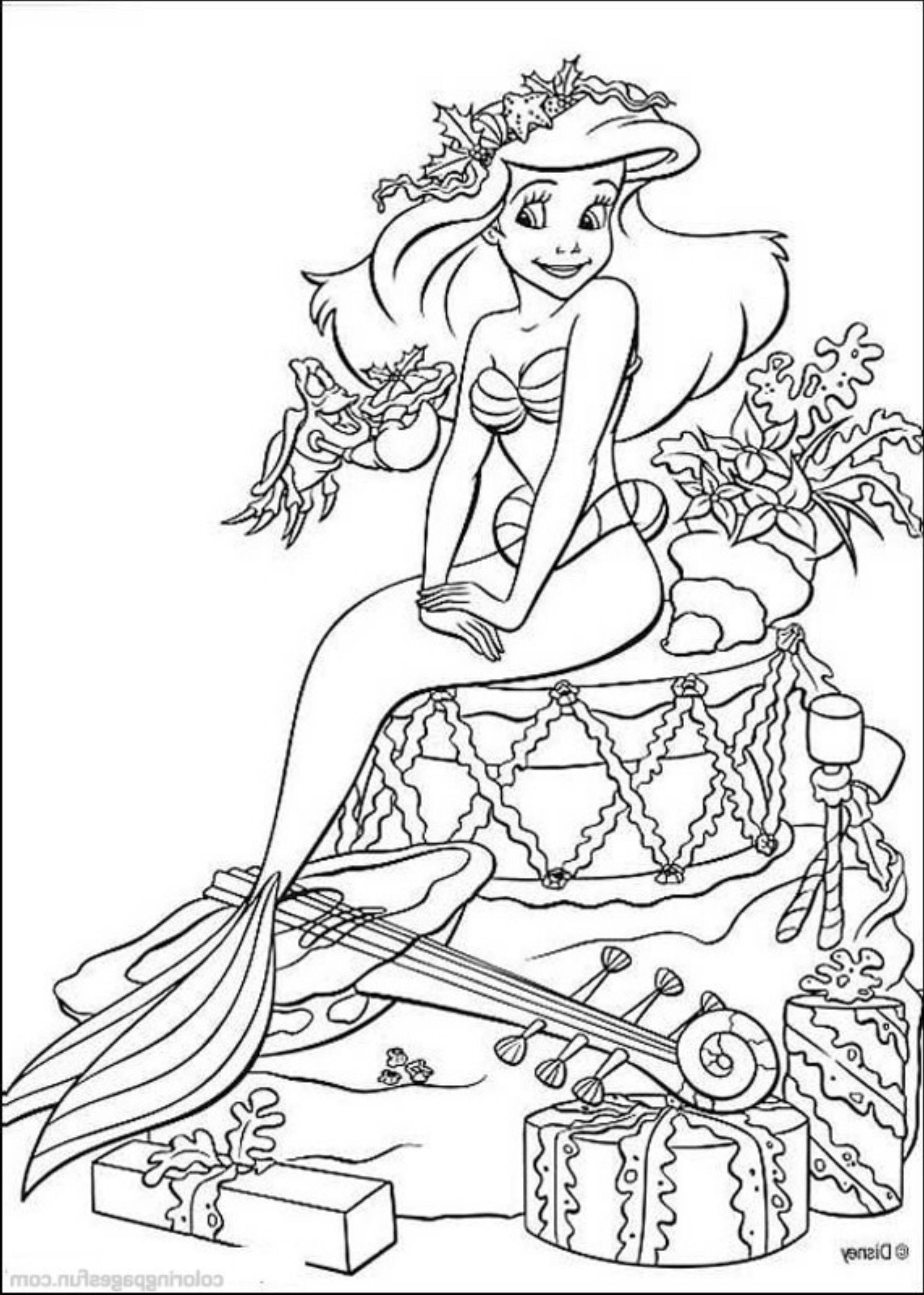 Little Mermaid Detailed Coloring Pages Clip Art Library