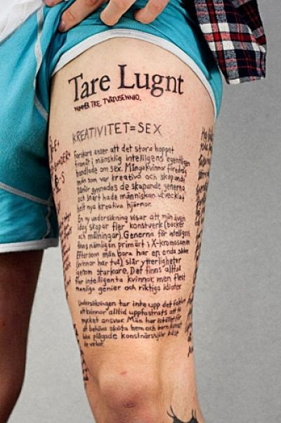  Tare Lugnt "published" its third issue as a tattoo on a guy's leg.