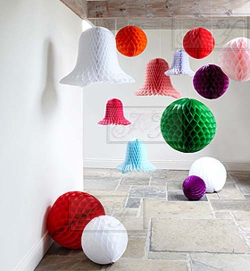 4X 8'' 20cm White Tissue Paper Pom Pom Honeycomb Ball Wedding ...