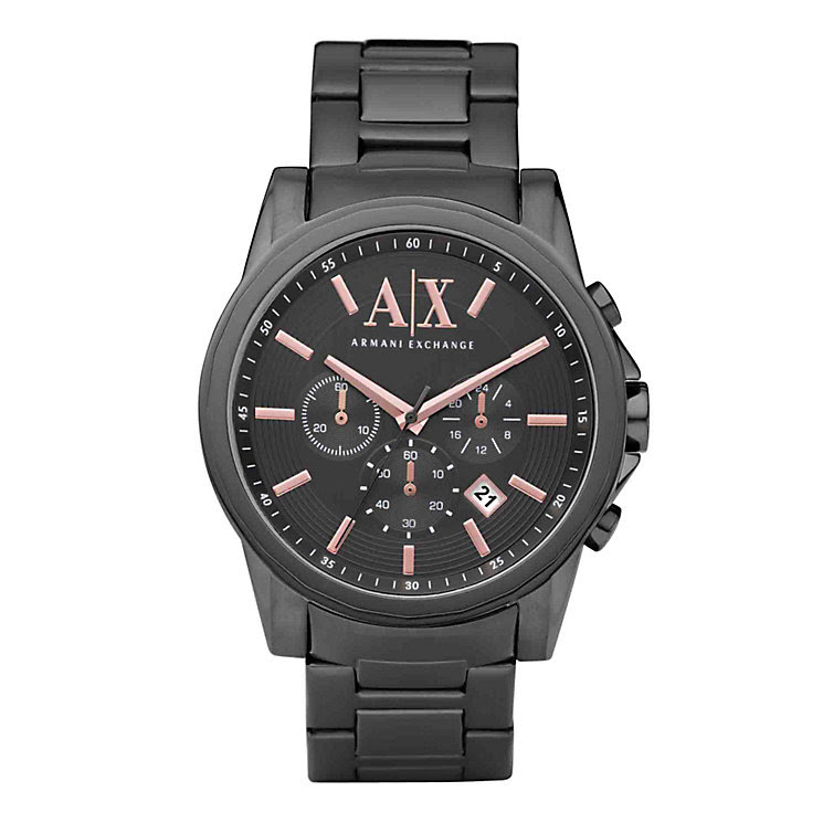 Armani Exchange Men's Grey Ion Plated Bracelet Watch - Product number ...