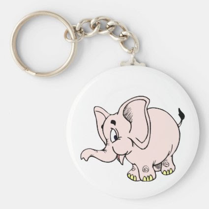 Pink baby elephant graphic.png key chain