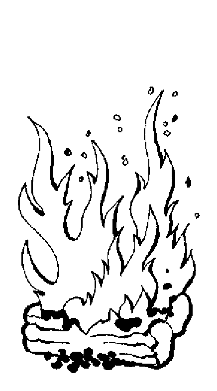 Fire pictures taken from a coloring book of flames