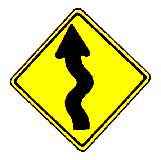 Thai zig zag left warning sign