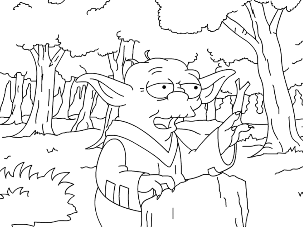 Dessin de The simpsons Yoda