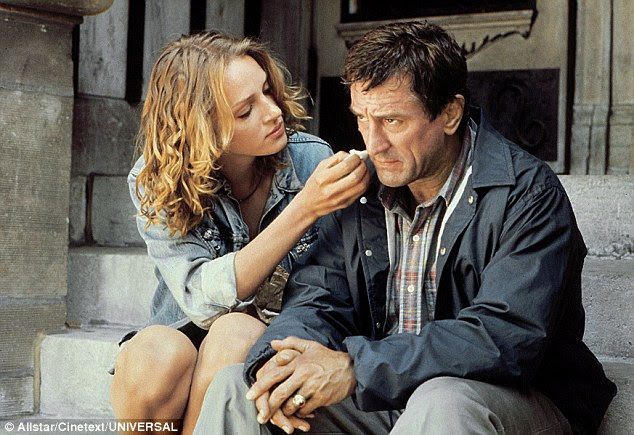 At the height of his fame his life spiralled into cocaine abuse (Pictured with Uma Thurman in Mad Dog And Glory in 1993)