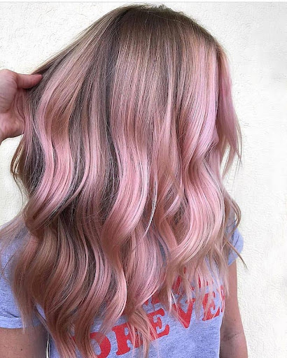 pastel pink highlights