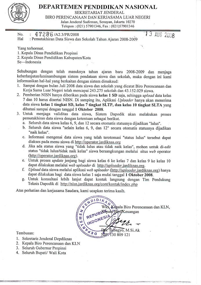 Surat  BAIM