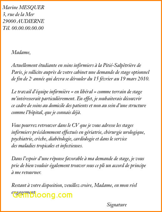 Reponse a une demande de stage - Modele de lettre type