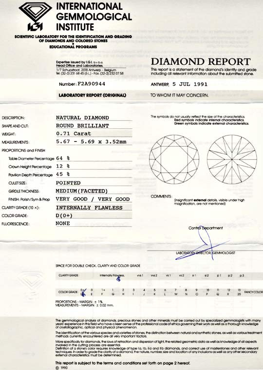 Foto 9, Diamant, IGI!!!, 0,71ct Lupenrein River-D VG/VG Diamond, D5590