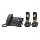 Panasonic KX-TG9392T 2-Line Corded/Cordless Phone with Answering System, Metallic Black, 2 Handsets