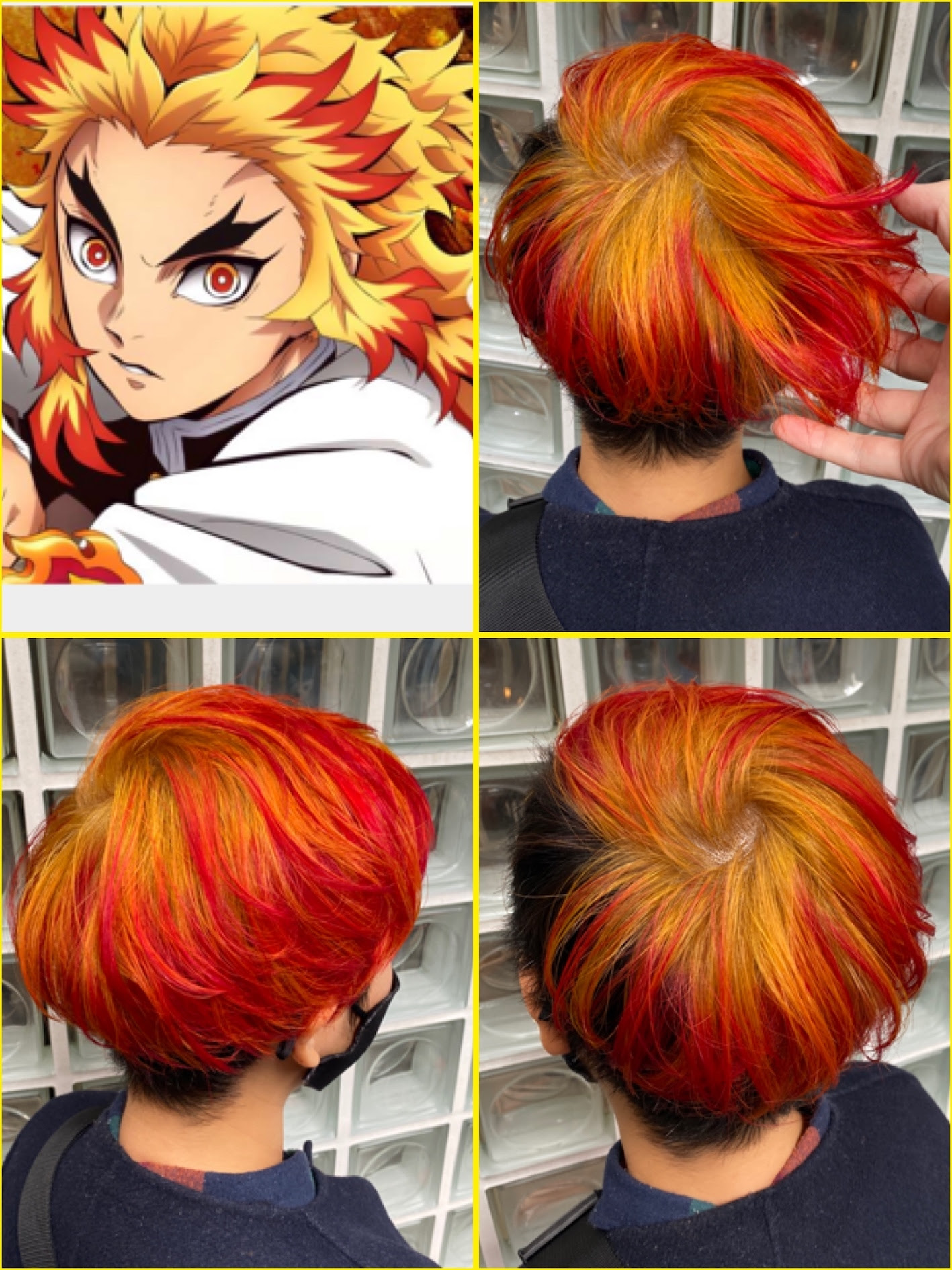 鬼滅の刃カラー 鬼滅カラー 鬼滅の刃 流行アニメ ジャンプ漫画 テレビ 映画 無限列車 原宿 美容室 美容院 Sherry 原宿美容室