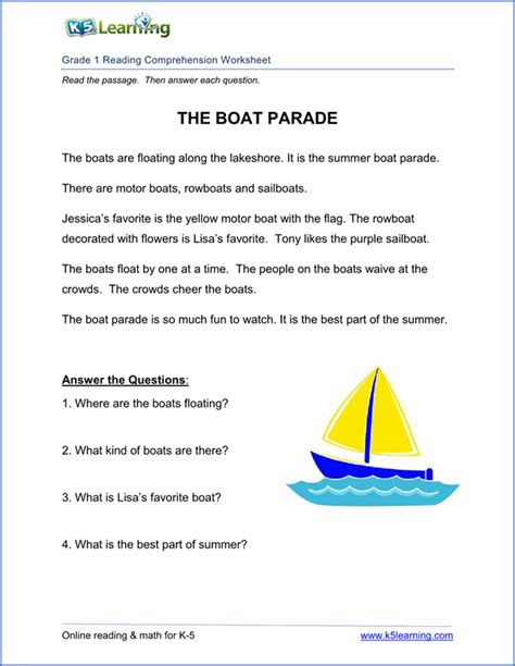 Teaching children to read is an important skill they'll use for the rest of their lives. free printable second grade reading comprehension worksheets k5