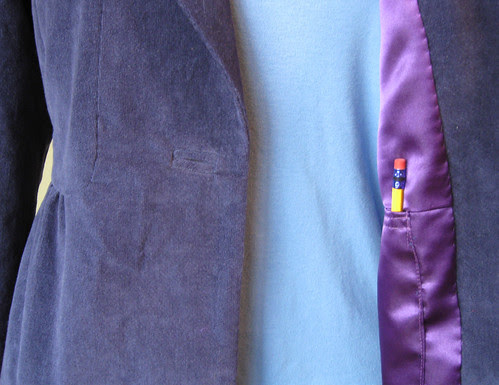 Blue cord buttonhole
