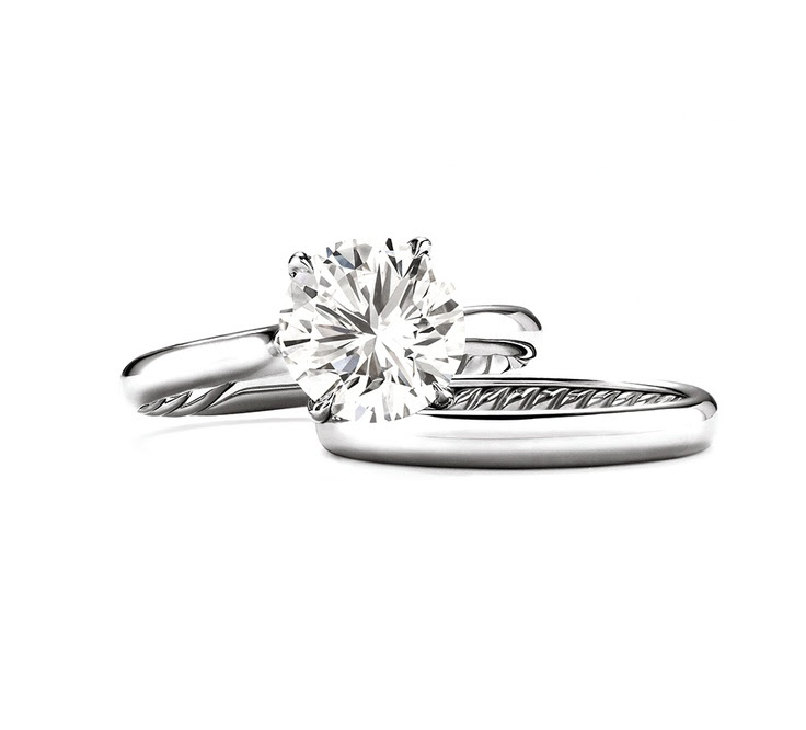 David Yurman Classic Solitaire Platinum Engagement Ring, set with a ...