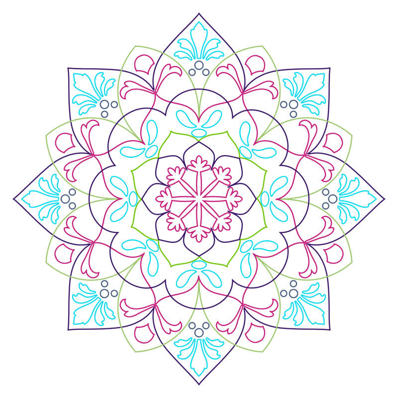 Download Ornate Mandala SVG File - Single Line Fonts