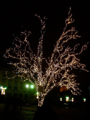 Christmas illumination in the Old Town in Warsaw.