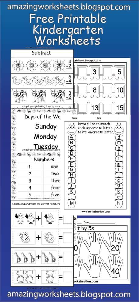  free printable kindergarten worksheets