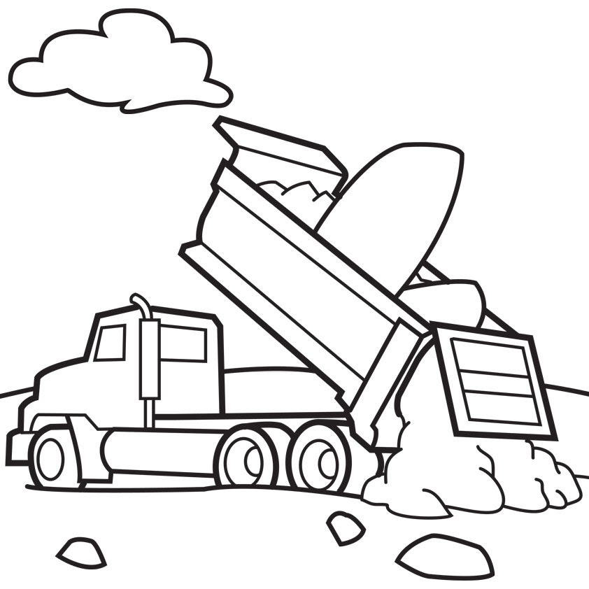 Lego truck colouring pages