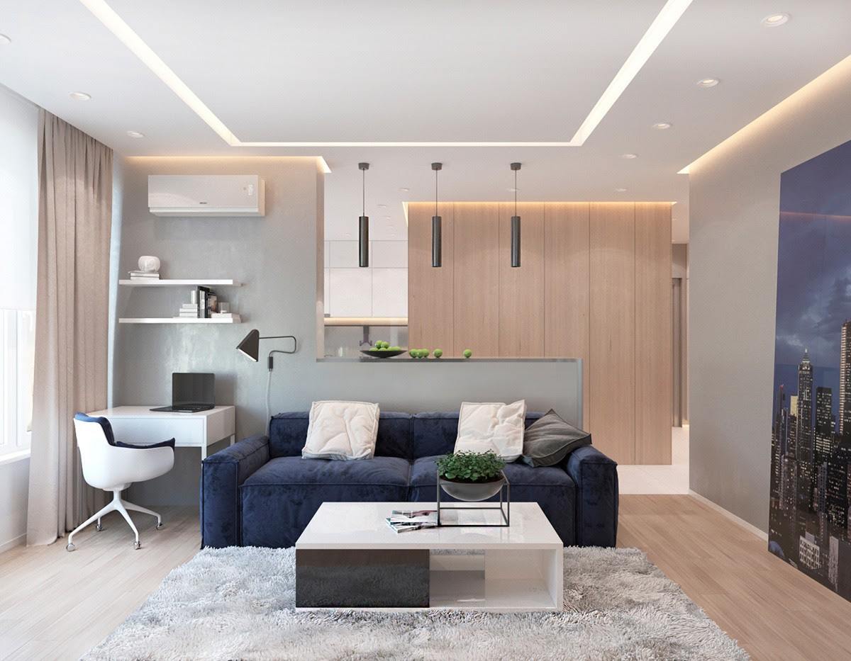 2 One Bedroom Apartments with Modern Color Schemes