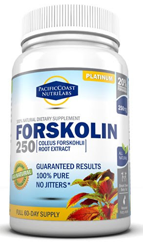 PacificCoast NutriLabs 250mg Forskolin, Standardized To 20%, Coleus Forskohlii, Free Ebook, 60 Count