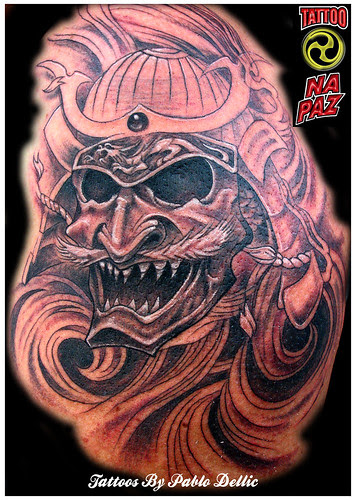 Tatuagem Samurai , Japanese Tattoo Mempo Tatoo by Pablo Dellic