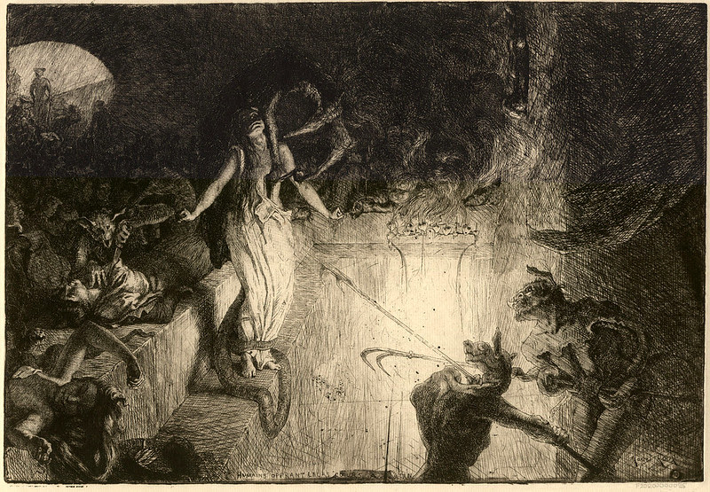 Marcel Roux - Humains offrant leurs coeurs à Satan (1904)