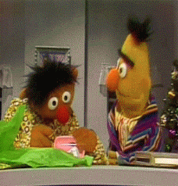 obscurus lupa - christmas sesame street - bert and ernie GIF