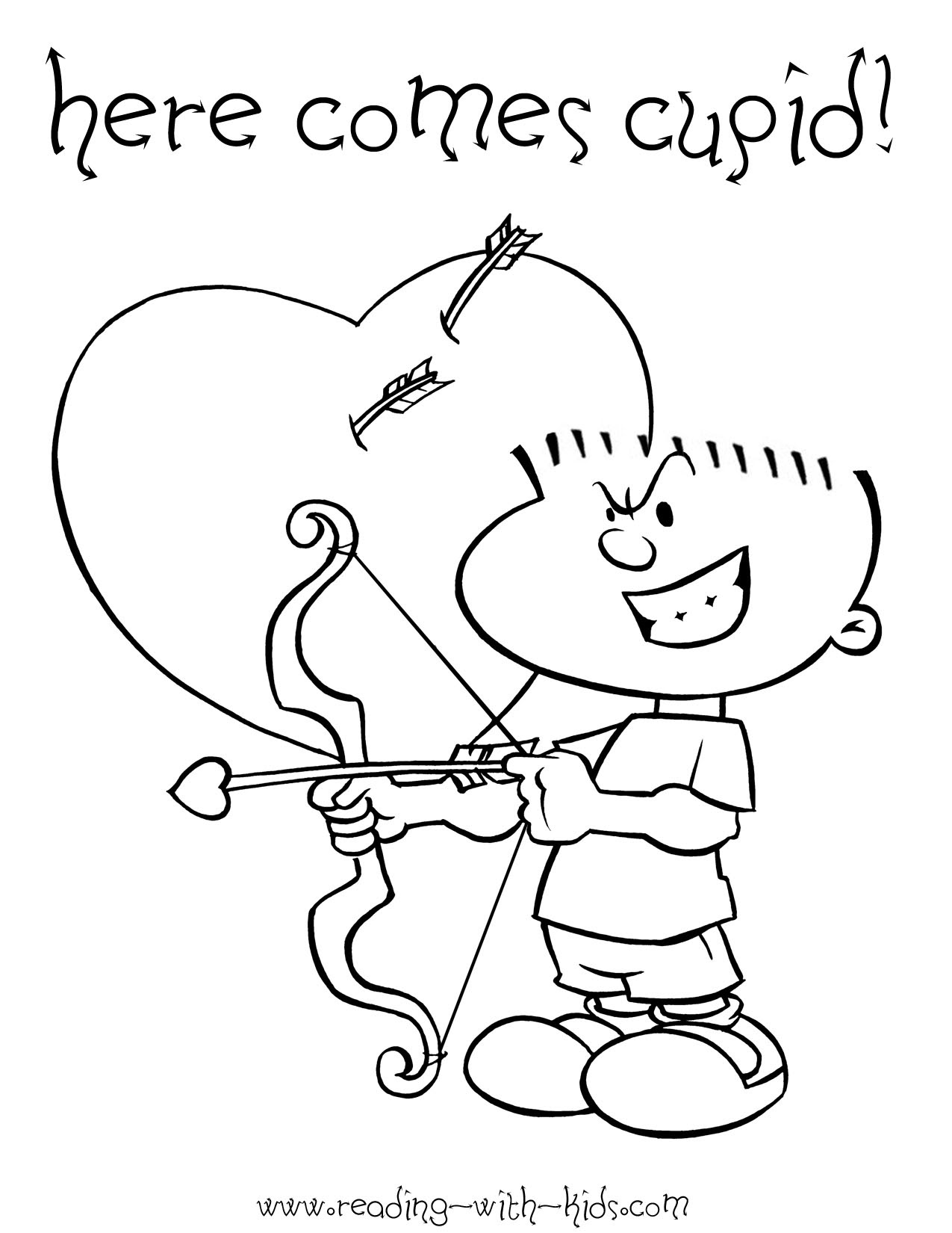 Valentine Cupid Coloring Page