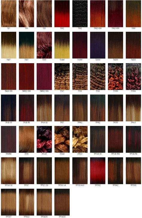  the wigs and hair extensions colour guide