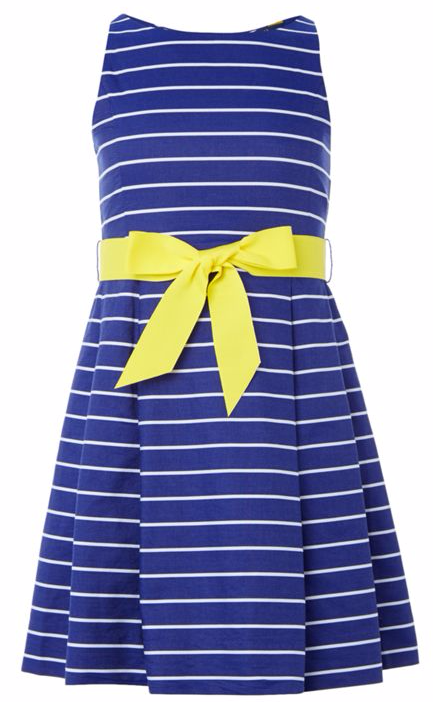 Polo Ralph Lauren Girls Sleeveless Dress With Striped Bow Waist at House of Fraser