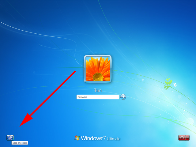 ease of access window 7 button
