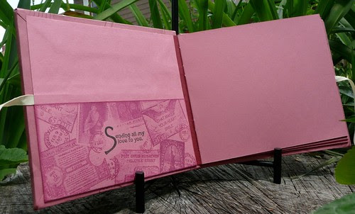 Inside of book with pocket
