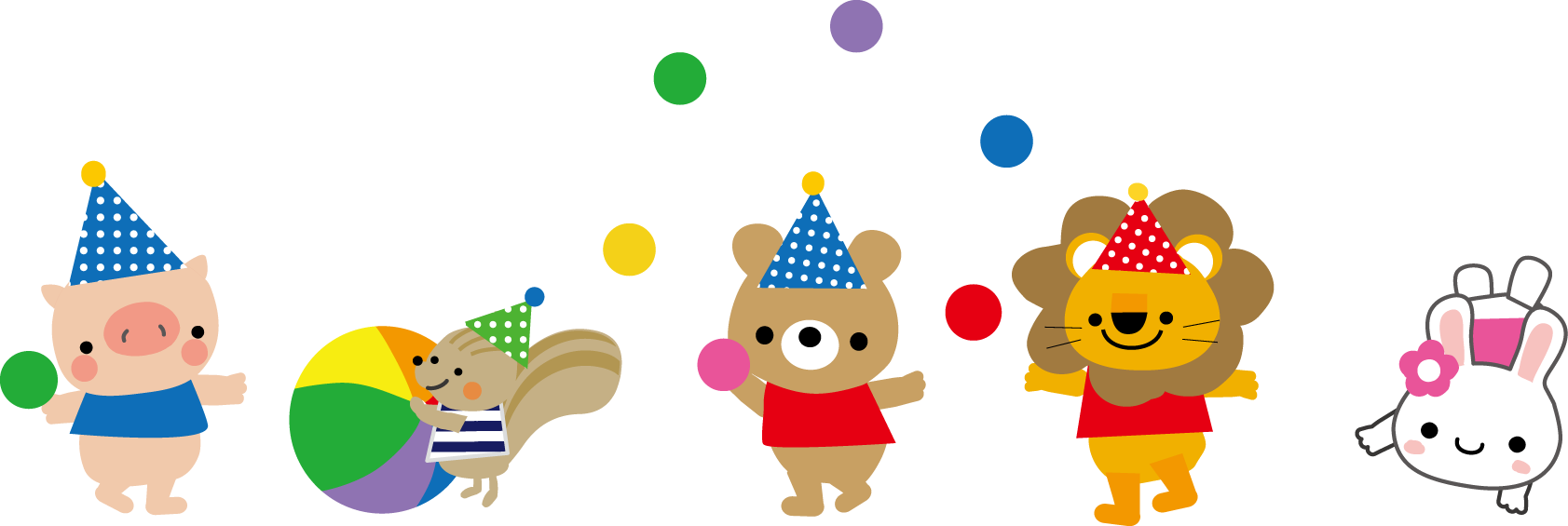 動物たちのサーカスのイラスト 無料イラスト素材