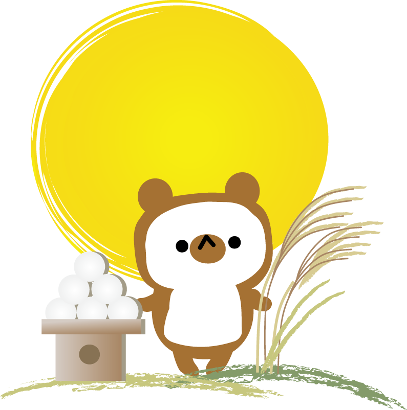 秋のたぬきのイラスト 無料イラスト