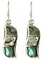 Silver Ladies Abalone Dropper Earrings