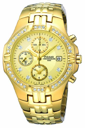 Reviews for Pulsar PF8174X1 Ladies Stone Encrusted Chronograph Watch with Gold Plated Bracelet