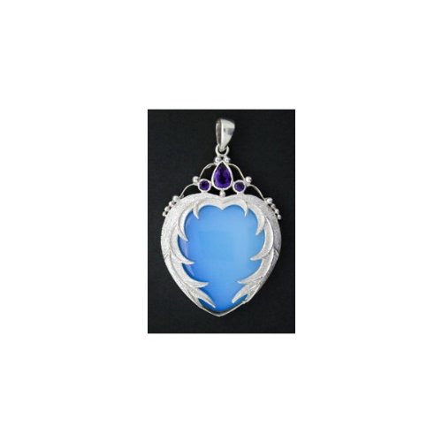 Best Reviews of Opalite Angel Heart Pendant with Amethyst - Large